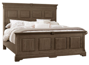 Vaughan-Bassett Heritage Cobblestone Oak Queen Mansion Bed
