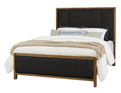 Vaughan-Bassett Crafted Cherry Medium King Upholstered Bed Black Fabric