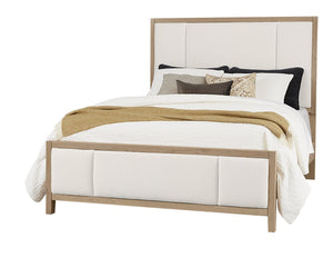 Vaughan-Bassett Crafted Cherry Bleached King Upholstered Bed White Fabric
