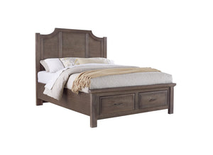 Vaughan-Bassett Maple Road Maple Syrup Queen Scalloped Storage Bed