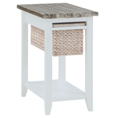Madison Avenue Bermuda Chairside Table in Boardwalk/White Coastal Design