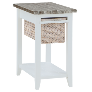 Madison Avenue Bermuda Chairside Table in Boardwalk/White Coastal Design