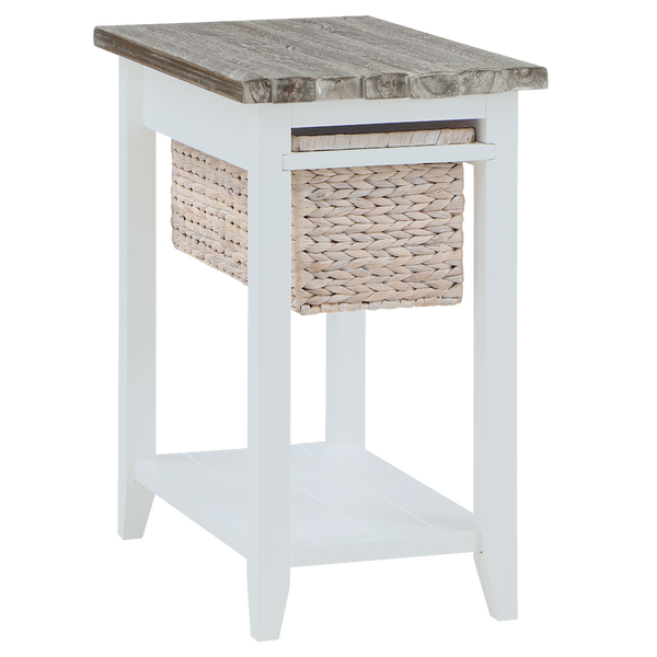 Madison Avenue Bermuda Chairside Table in Boardwalk/White Coastal Design