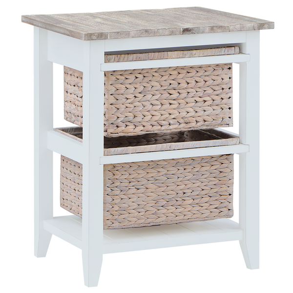 Madison Avenue Caicos Chairside Table in Boardwalk Coastal White