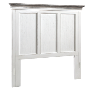 Madison Avenue Charleston King Headboard in Dove Gray with Antique Brushed White Coastal Finish