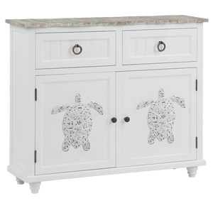 Madison Avenue St. Johns Coastal Boardwalk Cabinet with Antique Highlights Top