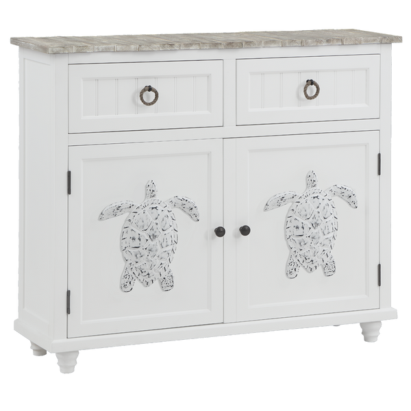 Madison Avenue St. Johns Coastal Boardwalk Cabinet with Antique Highlights Top