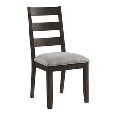 Intercon Beacon Black & Walnut Transitional Ladder Back Dining Side Chair with Cushion