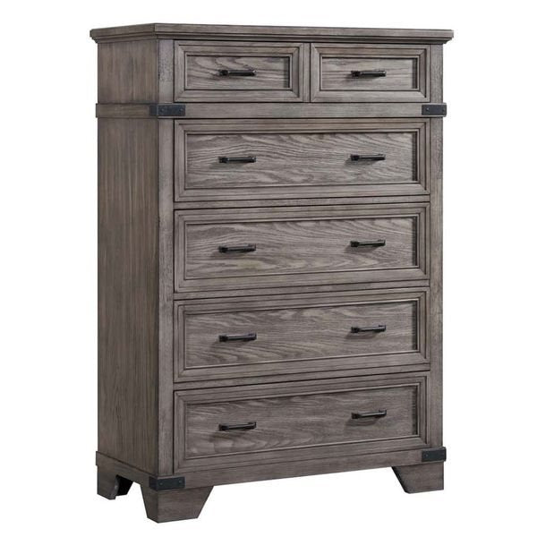 Intercon Forge Brushed Steel Transitional 6-Drawer Standard Chest