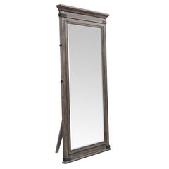 Intercon Forge Brushed Steel Transitional Floor Mirror