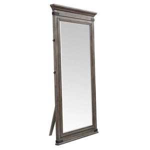 Intercon Forge Brushed Steel Transitional Floor Mirror