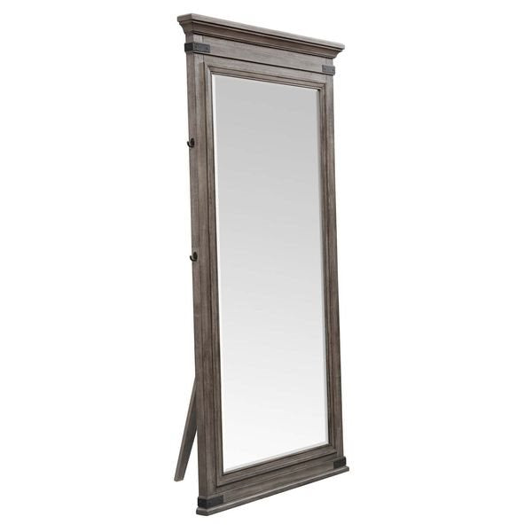 Intercon Forge Brushed Steel Transitional Floor Mirror