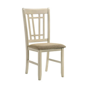 Intercon Mission Casuals Rustic White & French Oak Mission Lattice Back Dining Side Chair