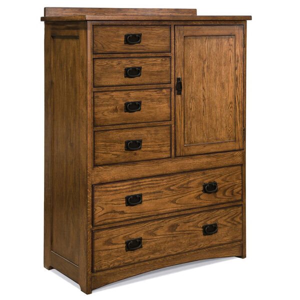 Intercon Rustic Oak Park Mission 6-Drawer Chest with Door