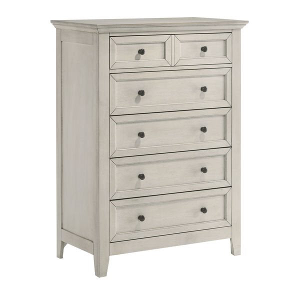 Intercon San Mateo Youth/Teen Rustic White Transitional 5-Drawer Chest