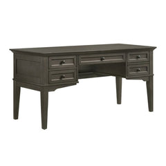 Intercon San Mateo Gray Transitional 5-Drawer Executive Desk