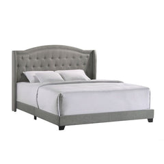 Intercon Smoke Finish Traditional Rhyan King Upholstered Bed