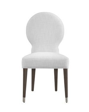 Bassett Mirror Traditional Porcelain Fabric Farrah Dining Chair with Light Oak Legs