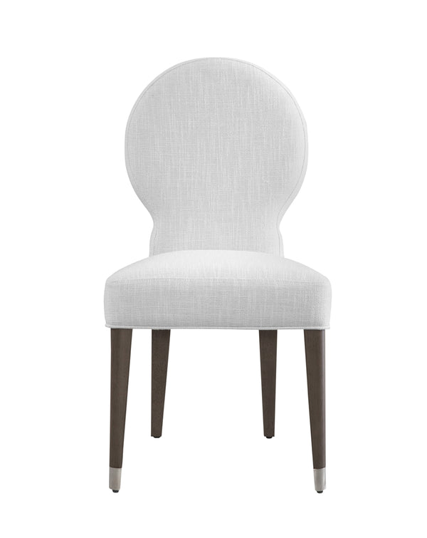 Bassett Mirror Traditional Porcelain Fabric Farrah Dining Chair with Light Oak Legs