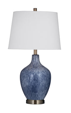 Bassett Mirror Coastal Reactive Blue/Antique Brass Montego Table Lamp