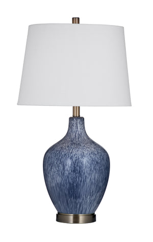 Bassett Mirror Coastal Reactive Blue/Antique Brass Montego Table Lamp