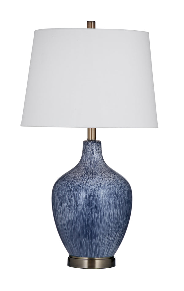 Bassett Mirror Coastal Reactive Blue/Antique Brass Montego Table Lamp