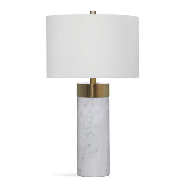 Bassett Mirror Glam White Marble/Antique Brass Finish Jocelyn Table Lamp