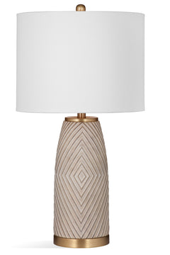 Bassett Mirror Modern Beige with Brass Becky Table Lamp