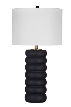 Bassett Mirror Modern Black Wood Pareena Table Lamp