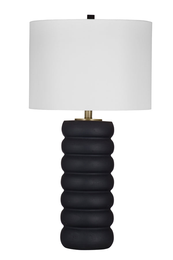Bassett Mirror Modern Black Wood Pareena Table Lamp