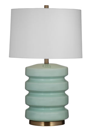 Bassett Mirror Modern Light Green/Antique Brass Marzz Table Lamp