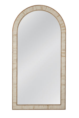Bassett Mirror Coastal Cream Halsey Arched Floor Mirror