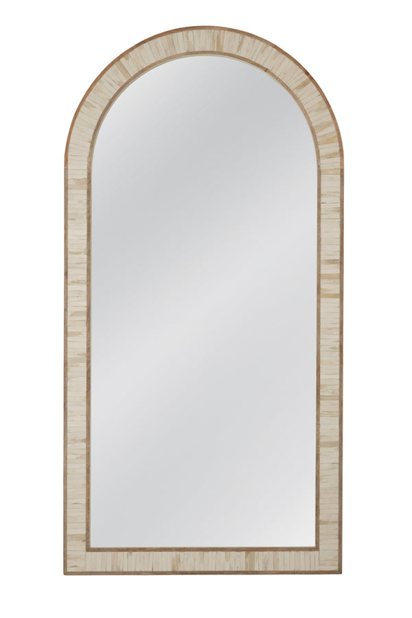 Bassett Mirror Coastal Cream Halsey Arched Floor Mirror