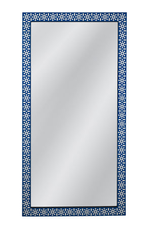 Bassett Mirror Contemporary Blue/Ivory Kamal Floor Mirror