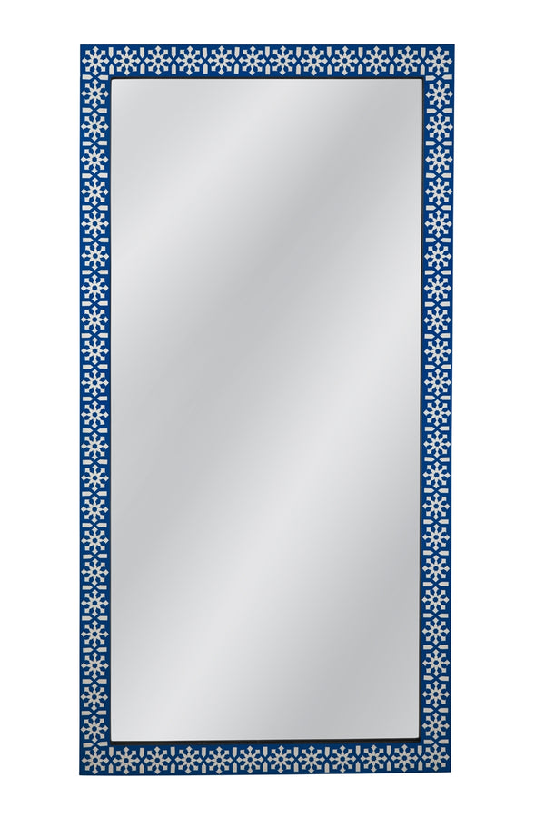 Bassett Mirror Contemporary Blue/Ivory Kamal Floor Mirror