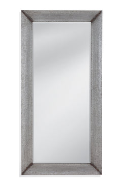 Bassett Mirror Rustic Silver Manny Rectangular Beveled Floor Mirror