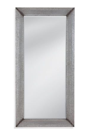Bassett Mirror Rustic Silver Manny Rectangular Beveled Floor Mirror