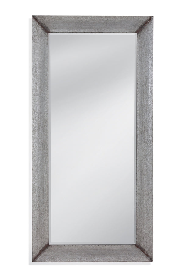 Bassett Mirror Rustic Silver Manny Rectangular Beveled Floor Mirror