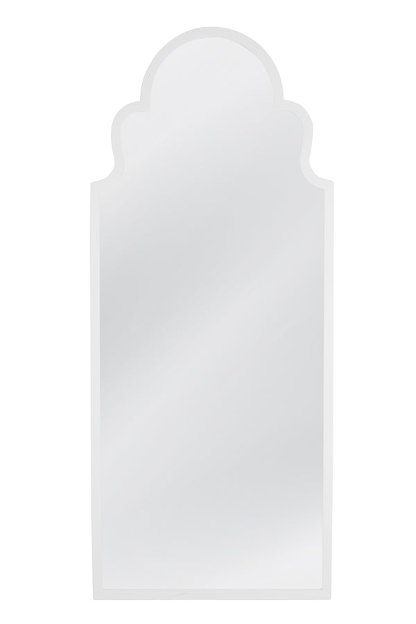 Bassett Mirror Traditional White Lacquer Abbie Arched Floor Mirror
