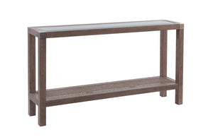 Bassett Mirror Coastal Gray Calum Rectangle Console Table with 1 Shelf