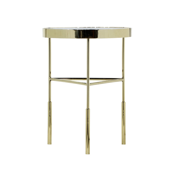 Bassett Mirror Contemporary Polished Gold Delilah Accent Table