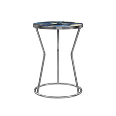 Bassett Mirror Contemporary Stainless Agate Lauer Round Accent Table