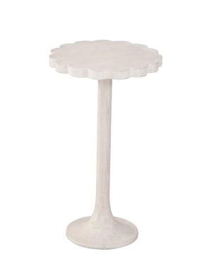 Bassett Mirror Farmhouse Sandblasted White Keiran Round Accent Table