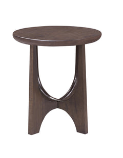 Bassett Mirror Modern Antique Brown Oak Dunnigan Brown Oak Round End Table