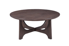 Bassett Mirror Modern Antique Brown Oak Dunnigan Brown Round Oak Cocktail Table