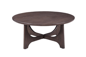Bassett Mirror Modern Antique Brown Oak Dunnigan Brown Round Oak Cocktail Table