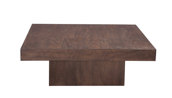 Bassett Mirror Modern Dark Brown Mango Padula Brown Oak Square Cockttail Table