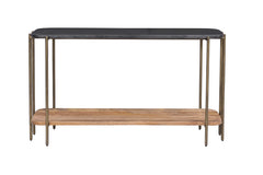 Bassett Mirror Modern Dark Brown/Natural Mango Adrienne Rectangle Console Table
