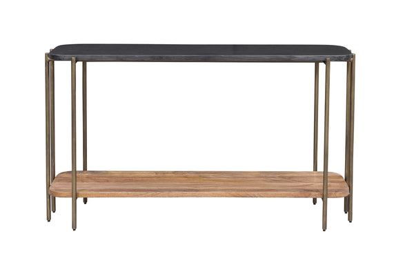 Bassett Mirror Modern Dark Brown/Natural Mango Adrienne Rectangle Console Table