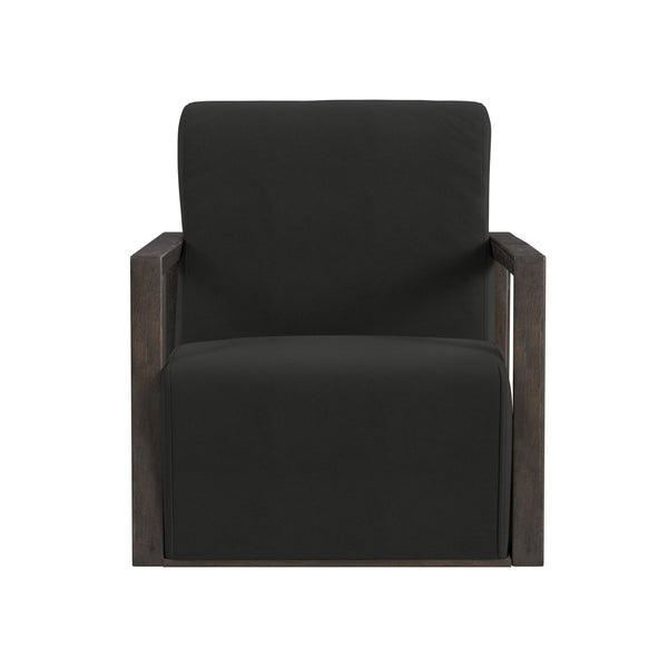 Bassett Mirror Modern Velvet Smoke Asher Accent Chair